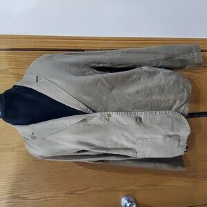 Eileen fisher green brown 2 button linen blazer